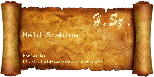 Held Szabina névjegykártya